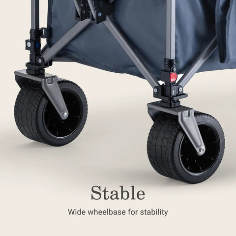 XL Collapsible Wagon Heavy Duty 400 Lb Capacity With 50 Gallon Utility Cart All Terrain Wide Base Wheels close-up view
