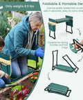Foldable Garden Kneeler And Seat With 8 Inch Wide EVA Foam Pad, Heavy Duty Garden Stool With Two Big Tool Pouches being used