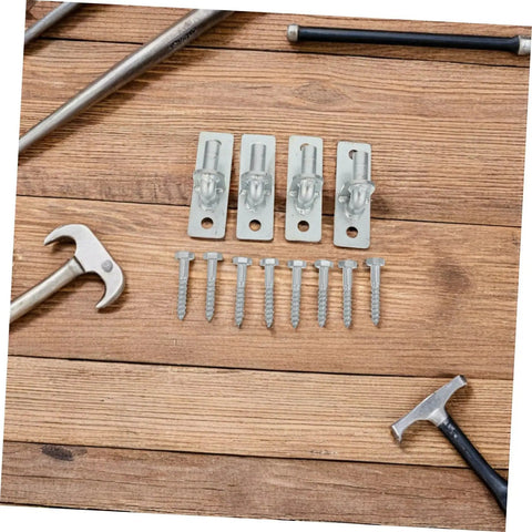Heavy Duty Four Pack Wall Mount Gate Hinge For Wooden Barn Doors And Metal Patio Gates Silver Farm Fence Support Bracket and screws