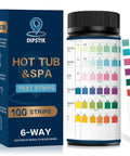 6 In 1 Pool And Spa Test Strips For Quick Water Checks Of pH Hardness Bromine And Chlorine With 100 Counts Pack For Hot Tubs Pools And Spa Maintenance