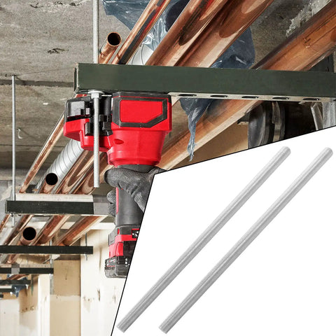 Two Pack M8 X 250mm Fully Threaded Rods 304 Stainless Steel Right Hand Threads, installed in construction setting