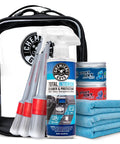 All In One Interior Car Cleaning Kit with Storage Bag, Total Interior Cleaner, microfiber towels, detailing brushes, cleaning gel.