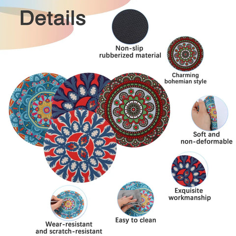 8 Pcs Boho Plant Coaster And Mat Set For Indoor And Outdoor Pots Protect Tables Desks And Floors With Round Flower Saucers