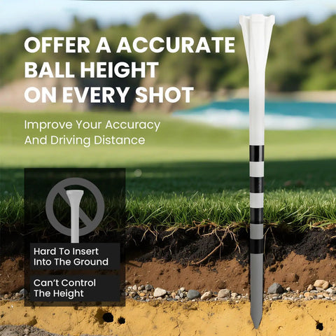 Pro-Grade Extra Long Golf Tees 4 Inch Or 5 Inch, 50 Pack Unbreakable With Consistent Height and Low Friction for Driving Range