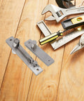 Hidden Self Closing Stainless Steel Door Hinges With Dual Swing Pivot And Concealed Hardware on wooden surface with tools