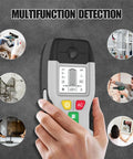 Handheld 6-in-1 Stud Finder Wall Scanner Metal Detector LCD Display(Grey) showing multifunction detection features.
