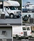 12V Solar Battery Charger Kit With MPPT Controller, 25W Waterproof Panel used on RVs, boats, motorcycles, and utility vans