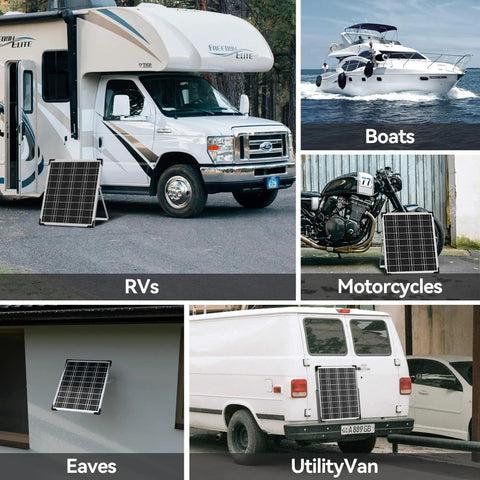 12V Solar Battery Charger Kit With MPPT Controller, 25W Waterproof Panel used on RVs, boats, motorcycles, and utility vans
