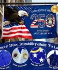 All American 250th Anniversary US Flag 3x5 Ft Double Sided Heavy Duty 3 Layer Semiquincentennial Banner 1776 2026 hung outdoors