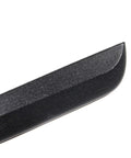 Close-up of blade tip of Polypropylene Practice Black Sword With Mokume Look, 33 Inch Overall Length, 25 Inch Blade