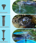 Pond Filter With Pump And Fountain Kit With RGB Light For Outdoor Ponds No Fuss Setup showing blossom, mushroom, two-tier patterns in garden ponds