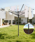 Heavy Duty Outdoor Umbrella Drying Rack With 360 Degree Rotating Drying Arms Height Adjustable Clothesline for backyard