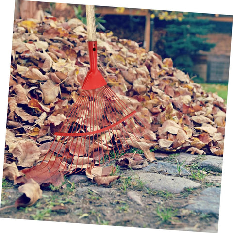 Dope Garden Rake Hand Tool With Tough Tines For Loosening Soil And Cultivating Flowers And Plants Lightweight Gardening Supply For Lawn Maintenance Ideal For Weeding Dethatching And Easy Garden Care, red steel leaf rake