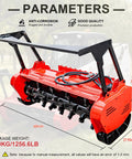 60 Inch Hydraulic Forestry Mulcher Attachment For Skid Steer Loaders, heavy-duty land clearing tool with specifications shown