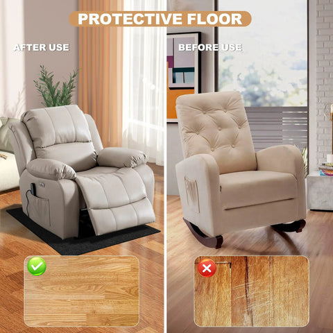 Recliner Floor Protector Pads For Hardwood Floors No Slip 30 By 30 Inches Thick Felt Floor Mats For Swivel Chairs And Carpets