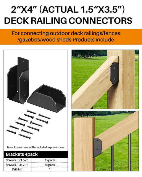Sturdy 201 Stainless Steel All Weather Deck Railing Brackets Set For 30 Degree Stair Connectors Wood Post To Handrail Fence Railing And Barn Beam Use 2 Pair Actual 1.5 By 3.5 Inches Built Tough