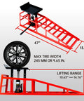 Heavy Duty 11,000 Lbs Hydraulic Car Ramps With Low Profile Lift, 10.6 To 14.7 Inch Range, Pin Lock Safety, Two Pack