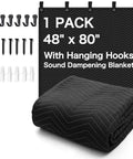 Straight Up Heavy Duty 48X80 Sound Absorbing Studio Blanket With Metal Grommets For Wall Hanging and hooks for installation.