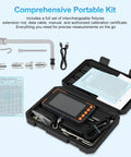 Pro Grade Digital Trigger Pull Gauge And Force Meter With 500N Capacity Big LCD Display Shows N Kg And Lb In Real Time Peak And Auto Peak Modes Data Software Calibration Certificate Great For Push Pull Tests And Quality Control., portable kit with fixtures, USB cable, and case