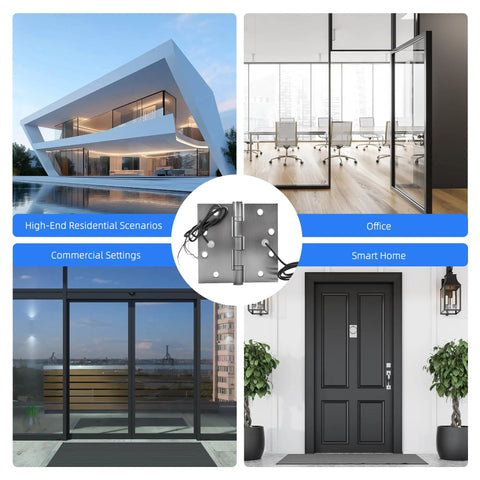 Heavy Duty 4 Wire Electric Transfer Hinge With Smart Hidden Wiring And Rock Solid Swings Perfect For High Traffic Security Doors in modern settings.