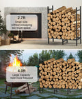 Heavy Duty Firewood Rack For Indoor And Outdoor Use Built Tough Log Holder Stand with weather resistant tubular steel cradle