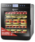 Kickass Food Dehydrator With Fifteen Extra Large Stainless Trays For Making Badass Beef Jerky And Crispy Dog Treats featuring assorted fruits.