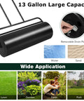 Heavy Duty Lawn Roller Water Or Sand Filled Steel Drum Roller With U Shaped Handle For Push Pull Or Tow Behind 13 gal