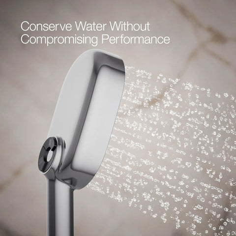 Statement Oblong Three Function Handshower With Soak And Restore Mode Katalyst Air Induction Tech polished chrome spray
