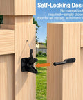 Anti Sag Gate Kit Two Pack Heavy Duty Fence Gate Hardware For Sag Free Smooth Open And Close Provides Strong Post Support And Easy Installation For Durable Gates on wooden gate, black steel self-locking latch