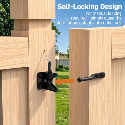 Anti Sag Gate Kit Two Pack Heavy Duty Fence Gate Hardware For Sag Free Smooth Open And Close Provides Strong Post Support And Easy Installation For Durable Gates on wooden gate, black steel self-locking latch