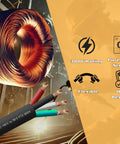 Top Shelf 10 Foot 16 4 SJOOW Portable Power Extension Cable Cord 16 AWG four conductor with flexible rubber and copper strands.