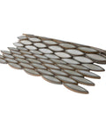Linen Grey Porcelain Mosaic Tile 12 By 12.5 Inch for Floor And Wall Glazed Smooth Finish With High Sheen Mesh Mounted Mosaic Sheets