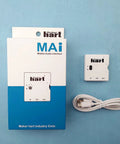 MAI Mini Mobile Audio Interface With Zero Latency Monitoring And High Fidelity Headphone Output next to its packaging and cable.