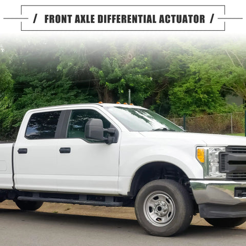 Heavy Duty 4WD Front Drive Actuator For Chevy Silverado Avalanche And Cadillac Escalade K1500 K2500 4X4 Differential Axle Motor installed on white truck.