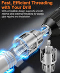 Drill-compatible carbon steel threading tool for smooth internal and external threading on PVC pipes, Heavy Duty 3PCS Carbon Steel Pipe Threading Tool Kit For 1/2 3/4 And 1 Inch PVC Pipes Drill Compatible Die Set With Gloves And Tape Smooth Threads Essential Gear For Professional Plumbing Jobs And Home Repair Projects Easy Setup.