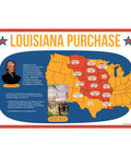 5 Poster Set On American Expansion In US History For Classrooms, Louisiana Purchase map with text and Thomas Jefferson, 12x18 inch poster