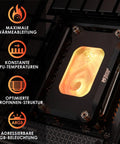 Straight Fire Performance AMD AM5 And AM4 CPU Waterblock Delivering Sick RGB Glow with Nickel Plated Copper Cold Plate and Microfins.