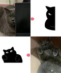 Six Pack Cute Cat Magnetic Bookmarks Clip Set for Readers and Students, Assorted Styles, black cat design with real cat.