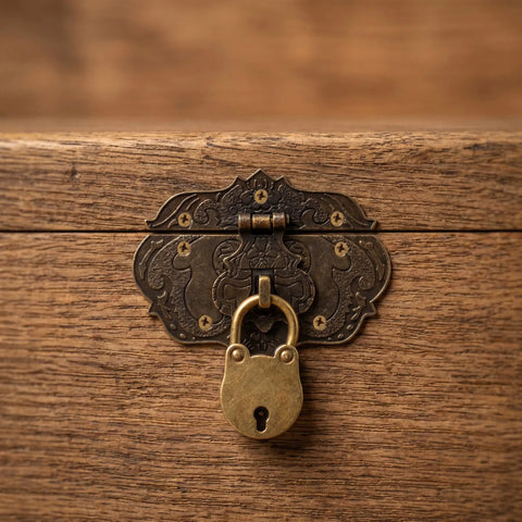 Antique Style Jewelry Box Hardware Kit with Hinges Latch and Padlock Key for DIY Woodworking Keepsake Chests Classic European Look