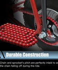 Mini Bike Chain 420 90 Links Replacement With 15mm Chain Adjuster for Predator 212cc and 196cc, fitted on go-kart wheel.