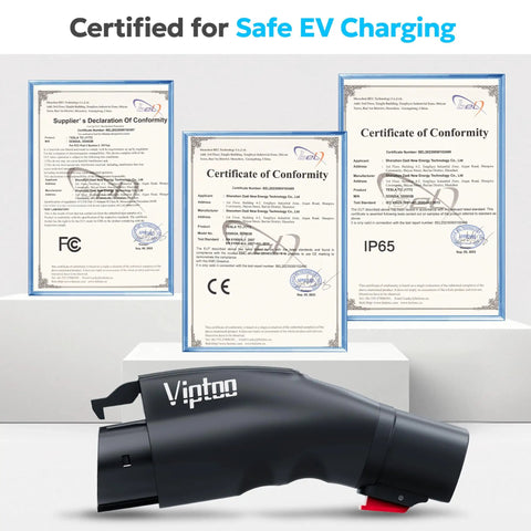 Tesla To J1772 Charging Adapter 60 Amp Plug And Play Ev Converter Weatherproof Ip65 Level 2 Electric Vehicle Connector with certificates.