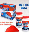 Puzzle Glue With Wide Plastic Spreader Easy To Apply Dries Clear And Quick, Protects Finished Jigsaw Puzzles, 2 Pack, 5 Oz Each