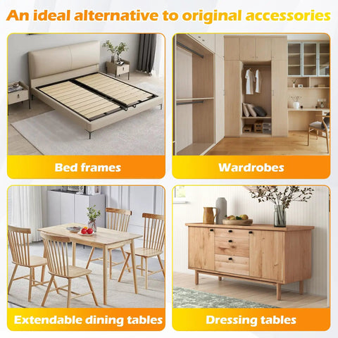 Hella Solid Galvanized Steel Bed Frame Mounting Plates Replacement And Rustproof Short Screws For Heavy Duty Furniture Assembly And Secure Bedroom Repairs That Stay Locked on various furniture types.