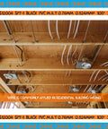 18 Gauge 2 Conductor SPT 1 Black Wire 500 Feet Direct Burial Electrical Cable installed in building ceiling.