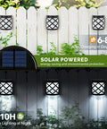 Eight Pack Solar Fence Lights Cold White Outdoor Waterproof Wall Lights For Garden Yard Patio Front Door Garage