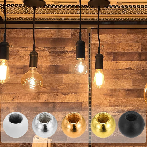 12 Pack M5 Threaded Ball Knobs With Spacers, 12mm Ball Nuts And Nut Caps, Carbon Steel, Gold Finish, lamp hardware display
