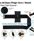 All In One Urine Test Practice Kit With Ten Temperature Strips Two Slick Hdpe Bottles A Grippy Hidden Strap Foldable Funnel And Solid Sample Bags For No Sweat Testing Right At Home with adjustable straps for thigh, arm, and waist.