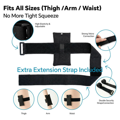 All In One Urine Test Practice Kit With Ten Temperature Strips Two Slick Hdpe Bottles A Grippy Hidden Strap Foldable Funnel And Solid Sample Bags For No Sweat Testing Right At Home with adjustable straps for thigh, arm, and waist.