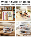 Must Have Clear Hard Shell Zipper Case Three Pack Large 9.84 Inches By 7.87 Inches By 2 Inches Waterproof Storage Pouches with stationery, cosmetics, toys, and daily items.