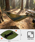 Mosquito Net Hammock Kit With Detachable Bug Mesh And Sleeping Pad Ultralight 11Ft portable hammock set up in forest